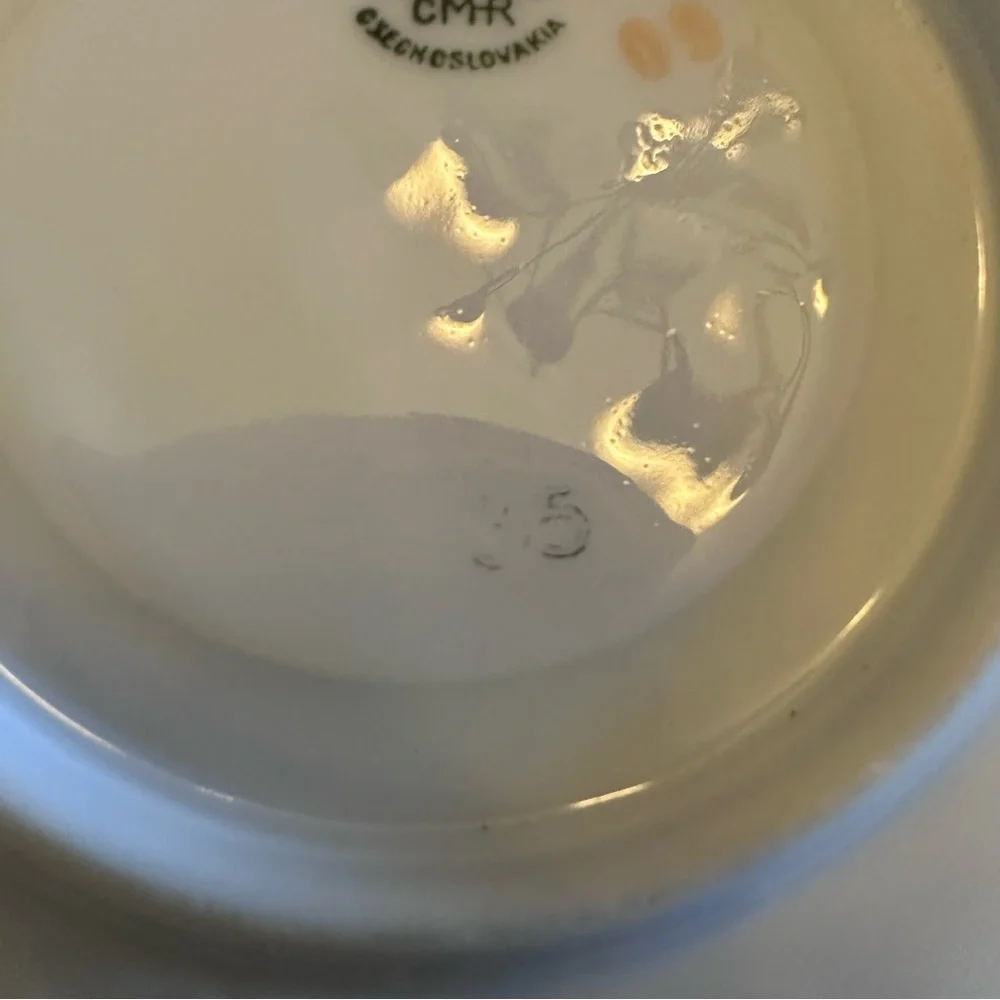 MZ Altrohlau - Vintage Golden Pheasant Octagonal Saucer